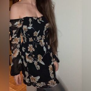 Altar’d State Floral Shirred Off The Shoulder Dress Size Medium